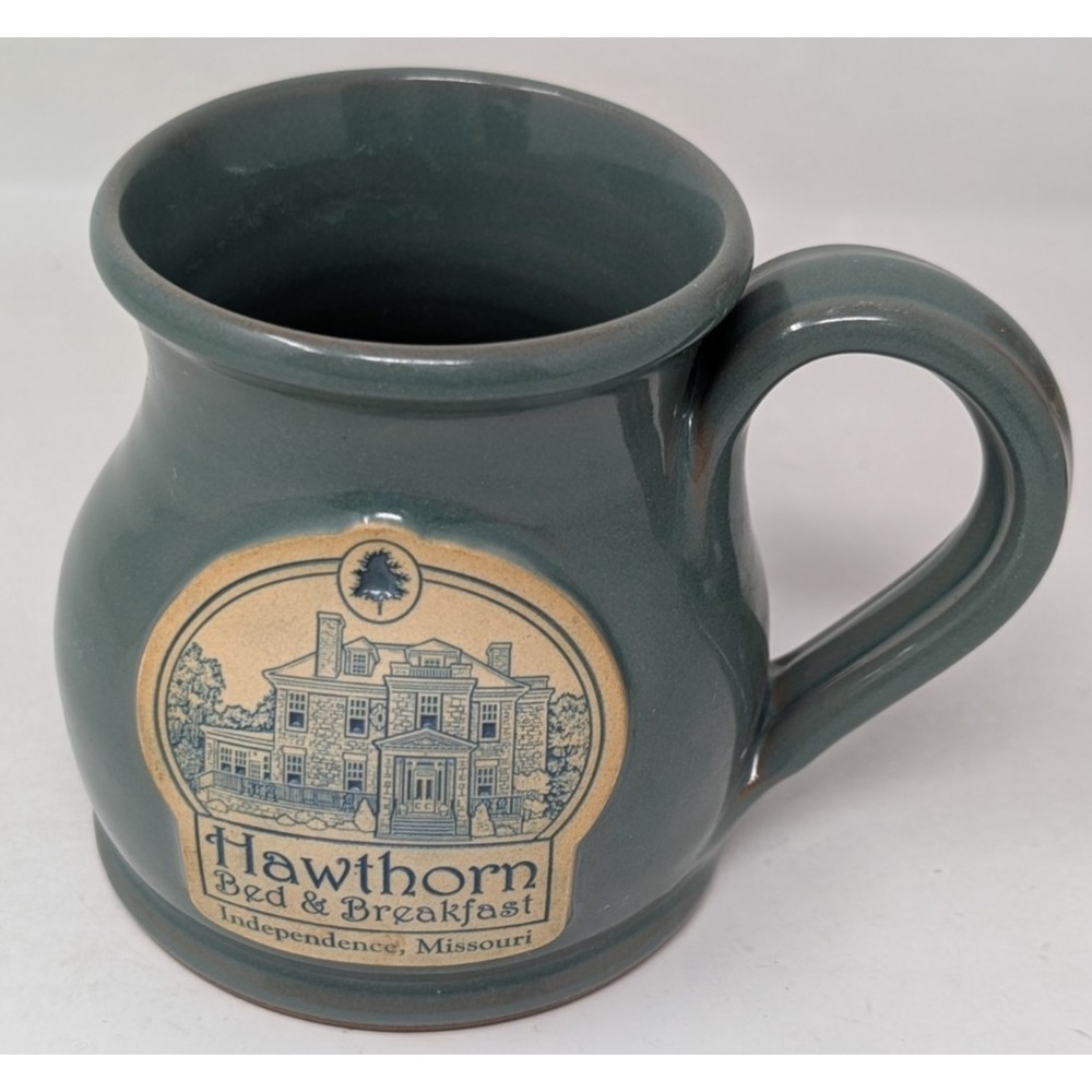 Deneen‎ Pottery Hawthorn Bed & Breakfast Independence Missouri 2010 Green Mug